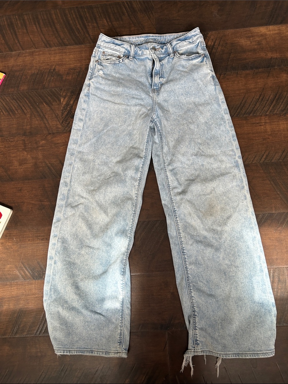 American Eagle Outfitters Light Blue High-Rise Wide Leg Jeans